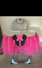 Load image into Gallery viewer, Hot pink Minnie mouse 1st birthday highchair tutu