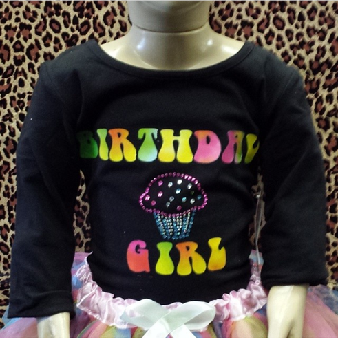 Customized rainbow color birthday shirt